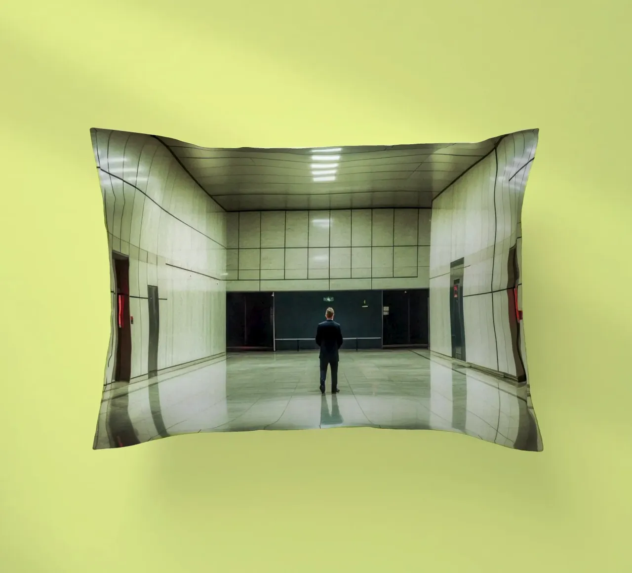 The elegance of solitude in architecture decorative cushion by By Night