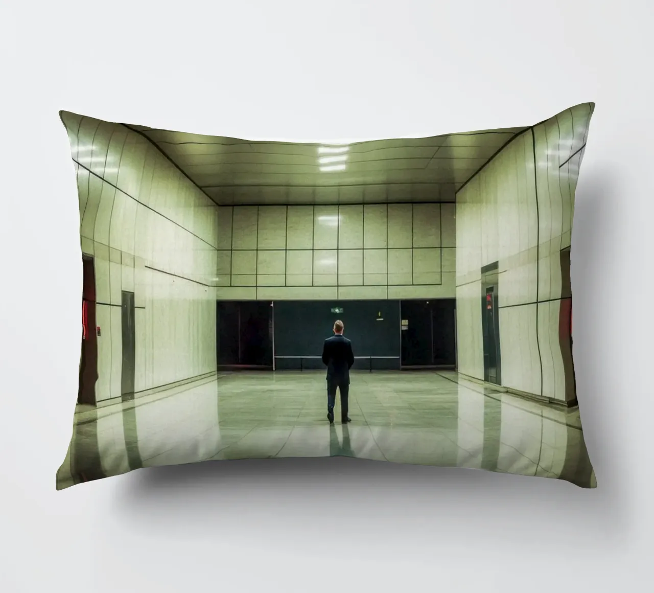 The elegance of solitude in architecture decorative cushion by By Night