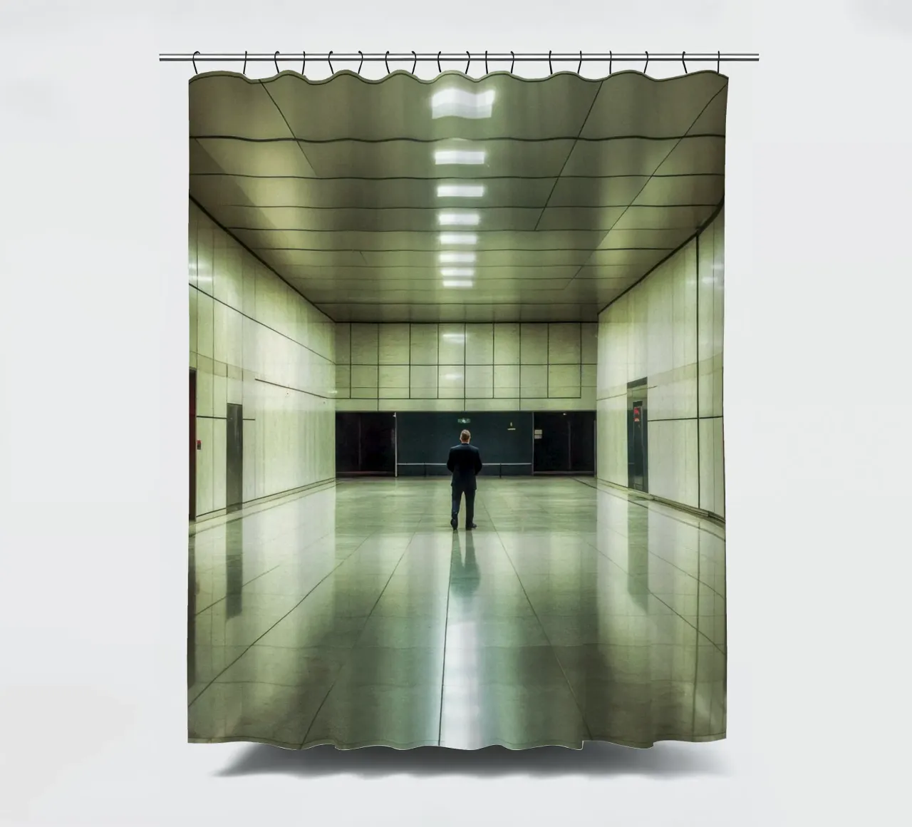 The elegance of solitude in architecture shower curtain by By Night