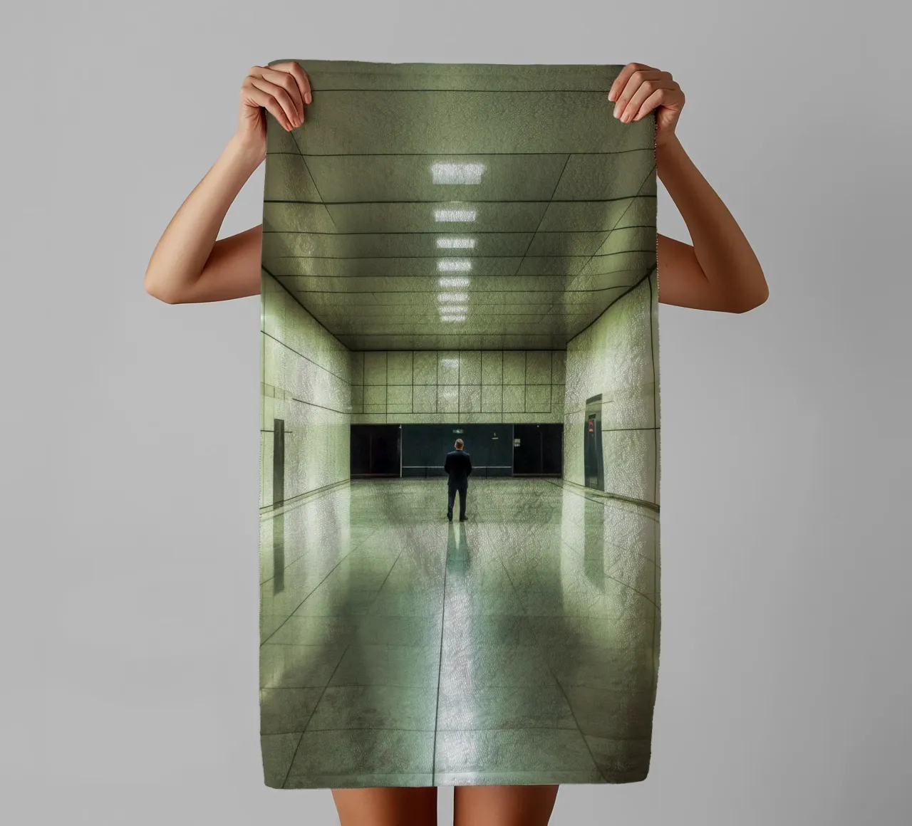 The elegance of solitude in architecture towel by By Night