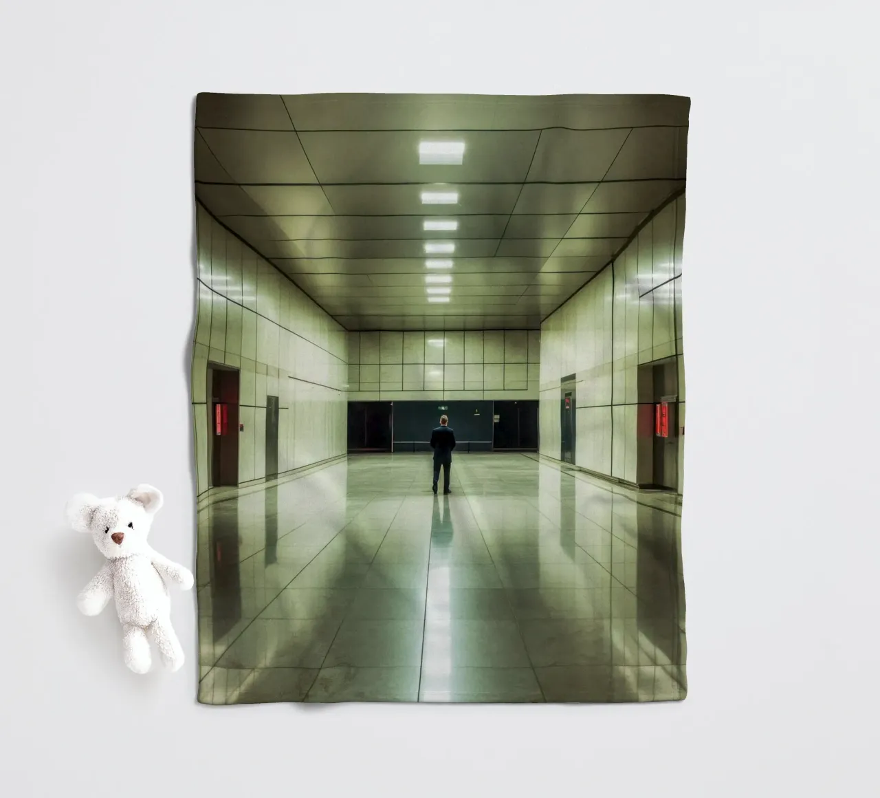 The elegance of solitude in architecture fleece blanket by By Night