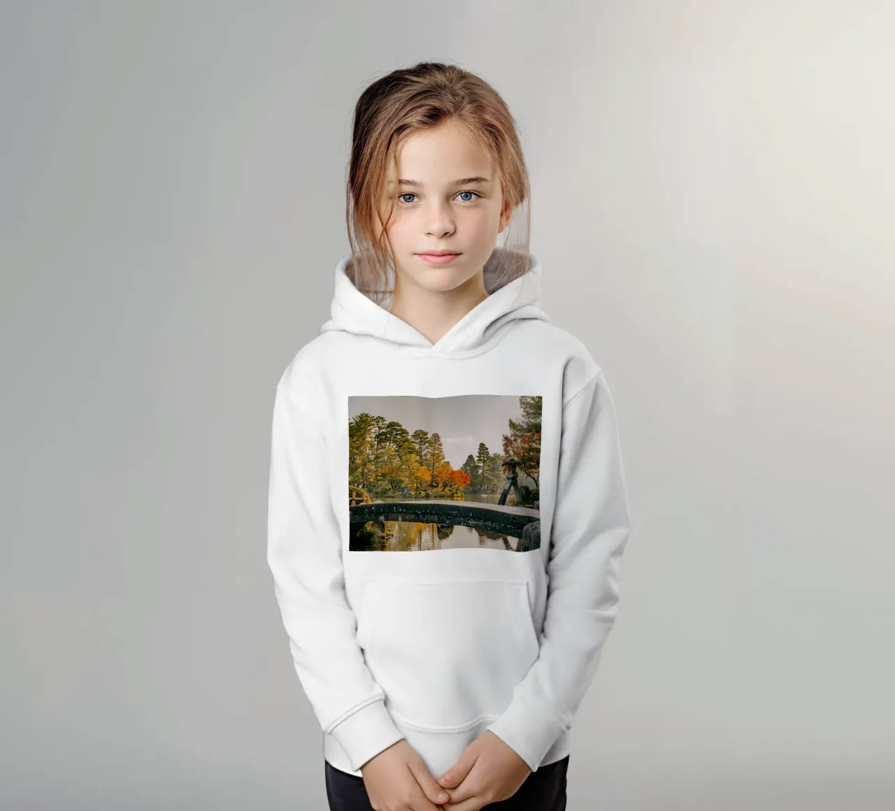 Japanese Autumn Garden in Kanazawa kids hoodie by Marcel Bisig