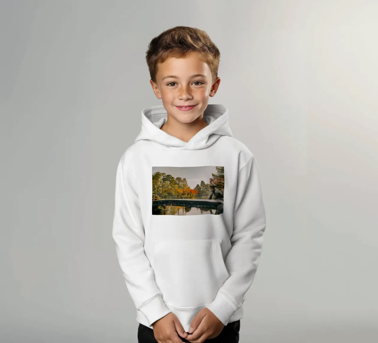 Japanese Autumn Garden in Kanazawa kids hoodie by Marcel Bisig