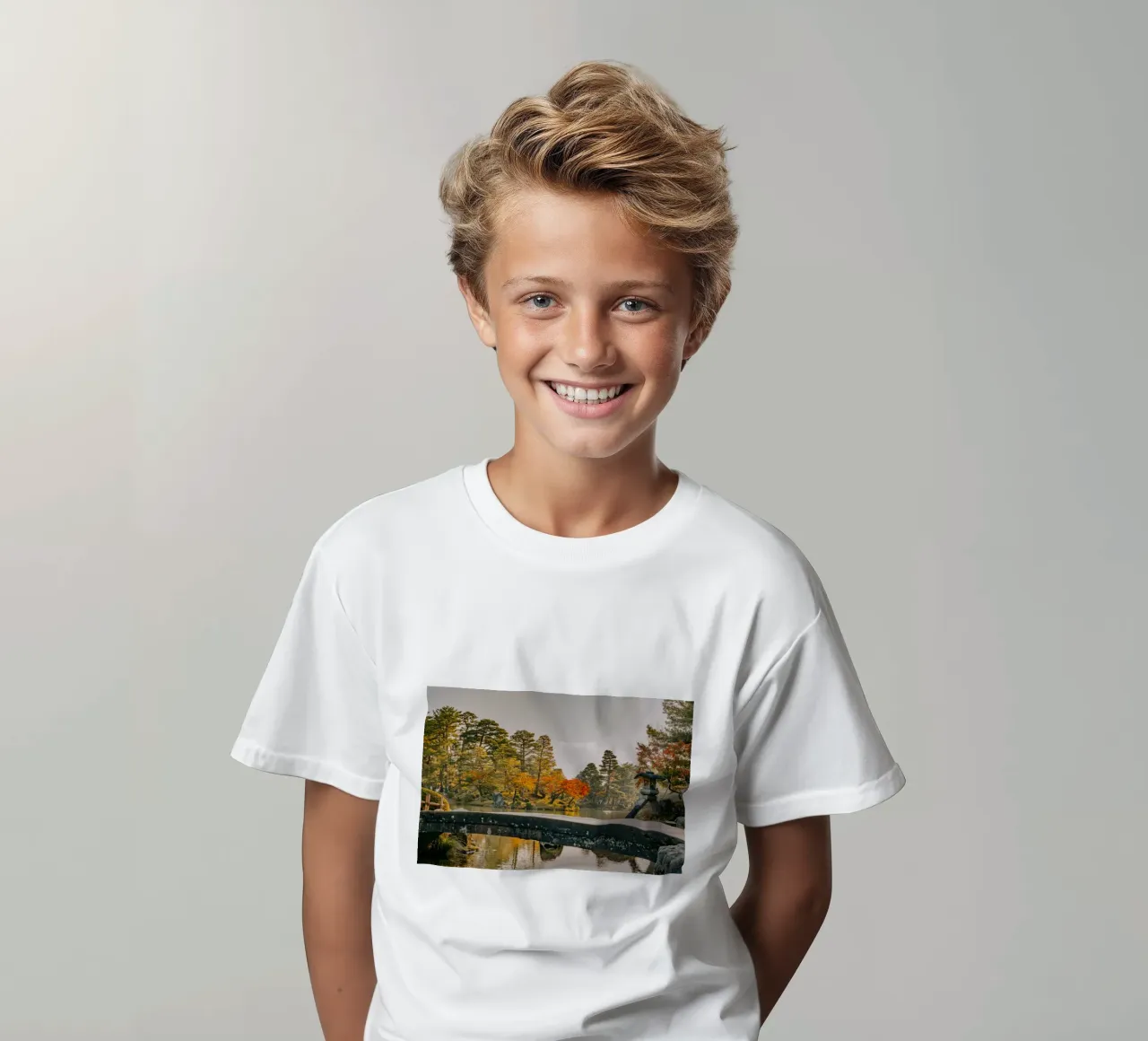 Japanese Autumn Garden in Kanazawa kids t-shirt by Marcel Bisig