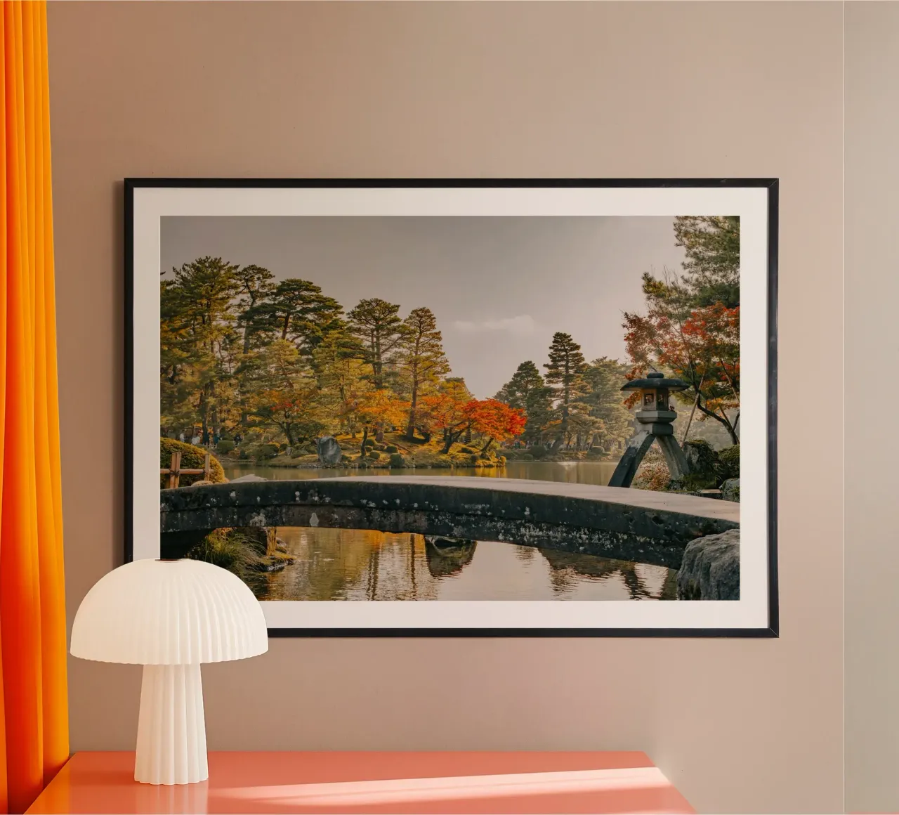 Giardino giapponese d'autunno a Kanazawa carta hahnemühle da Marcel Bisig