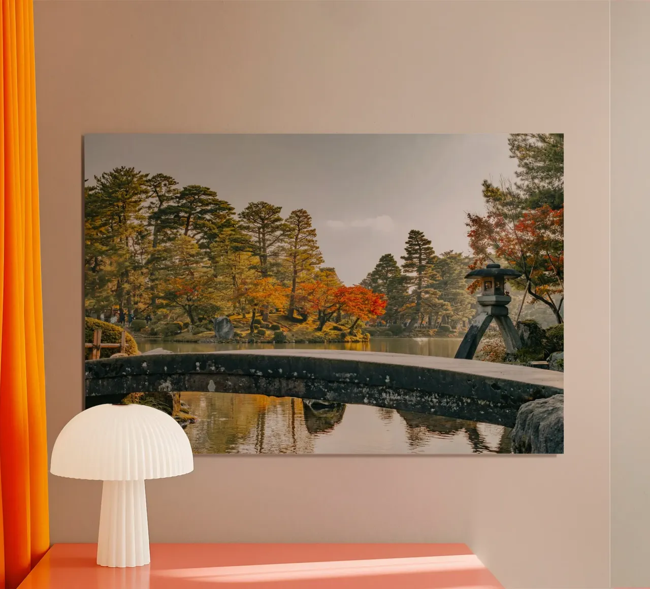 Giardino giapponese d'autunno a Kanazawa carta hahnemühle da Marcel Bisig
