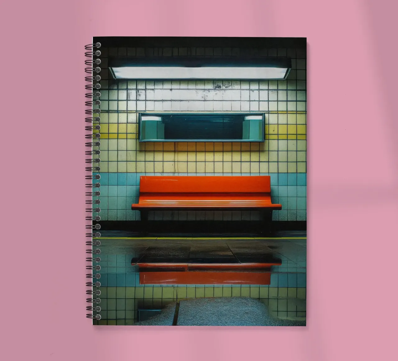 The simplicity of a red bench - London spiral notebook by By Night