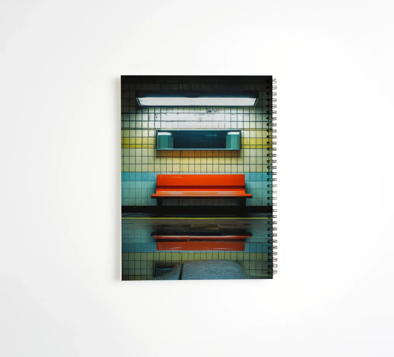 The simplicity of a red bench - London spiral notebook by By Night