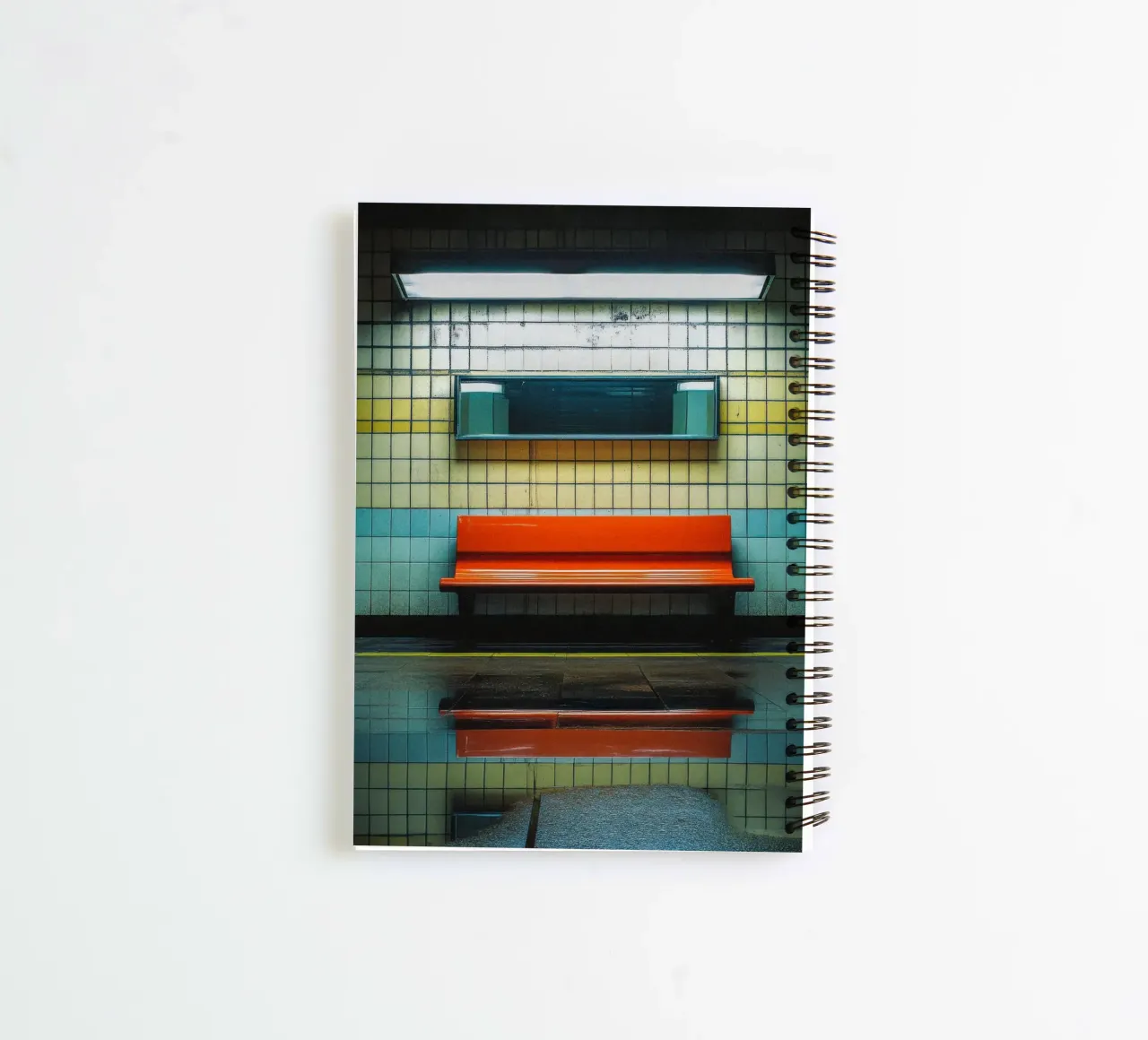 The simplicity of a red bench - London spiral notebook by By Night