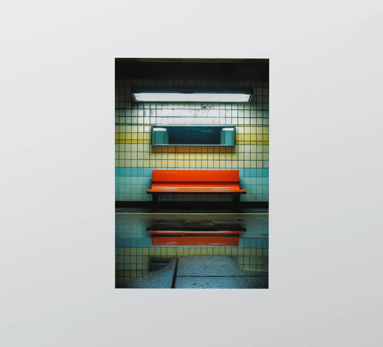 The simplicity of a red bench - London sticker by By Night
