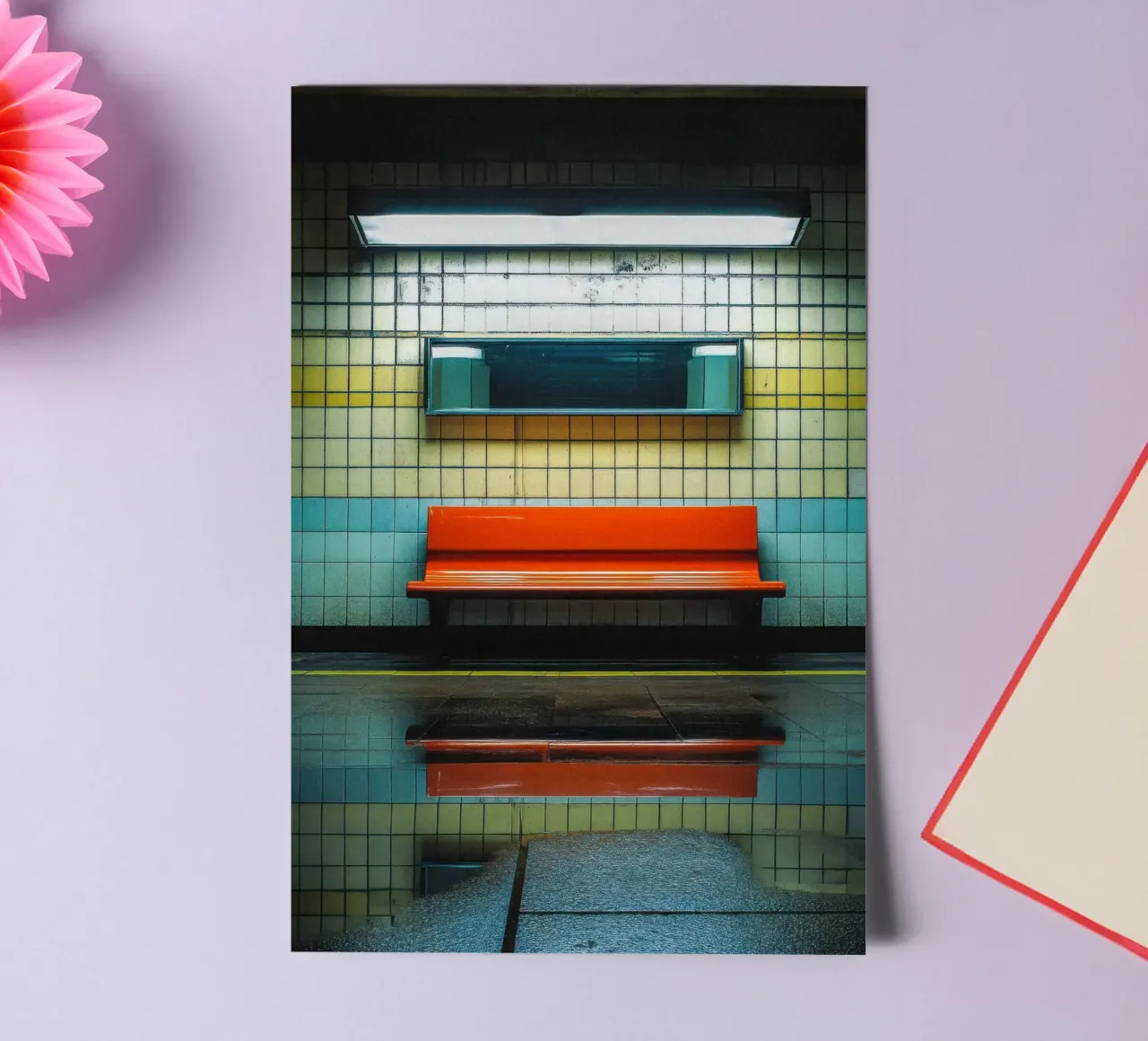 The simplicity of a red bench - London sticker sheet by By Night