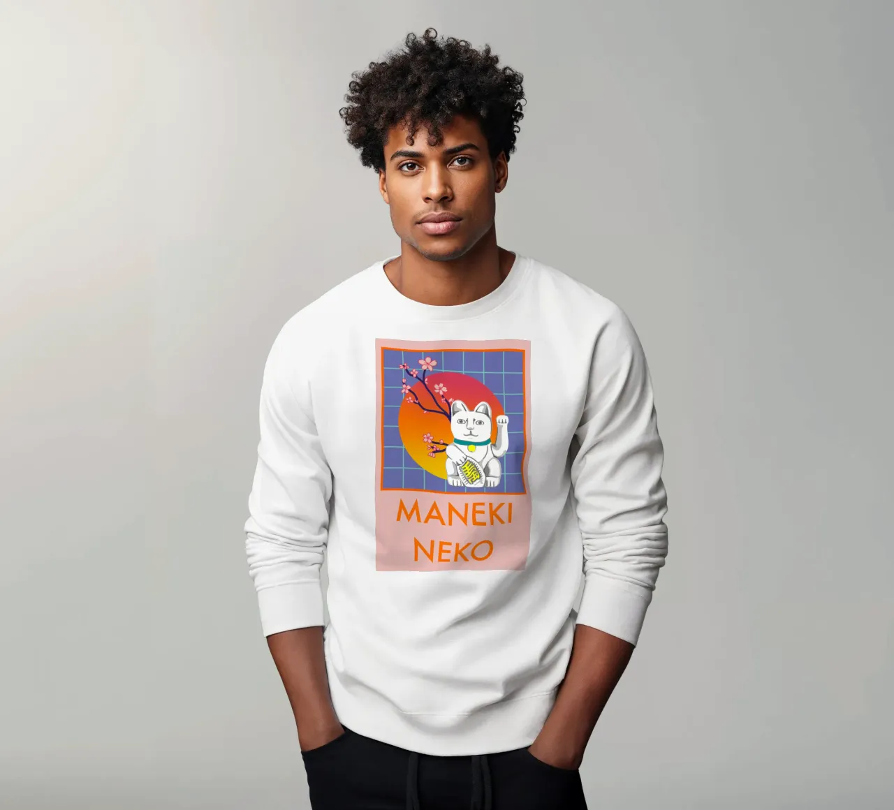 MANEKI NEKO sweatshirt van LAUSEMIA DESIGN STUDIO