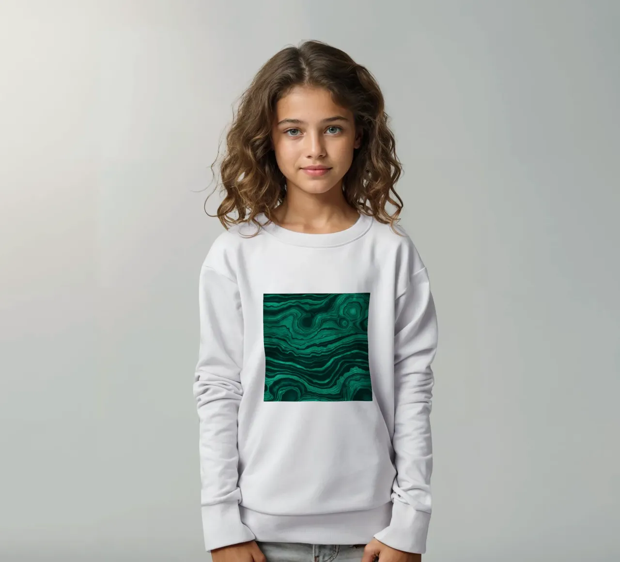 Texture malachite 01 felpa bambino da Gemstone Textures