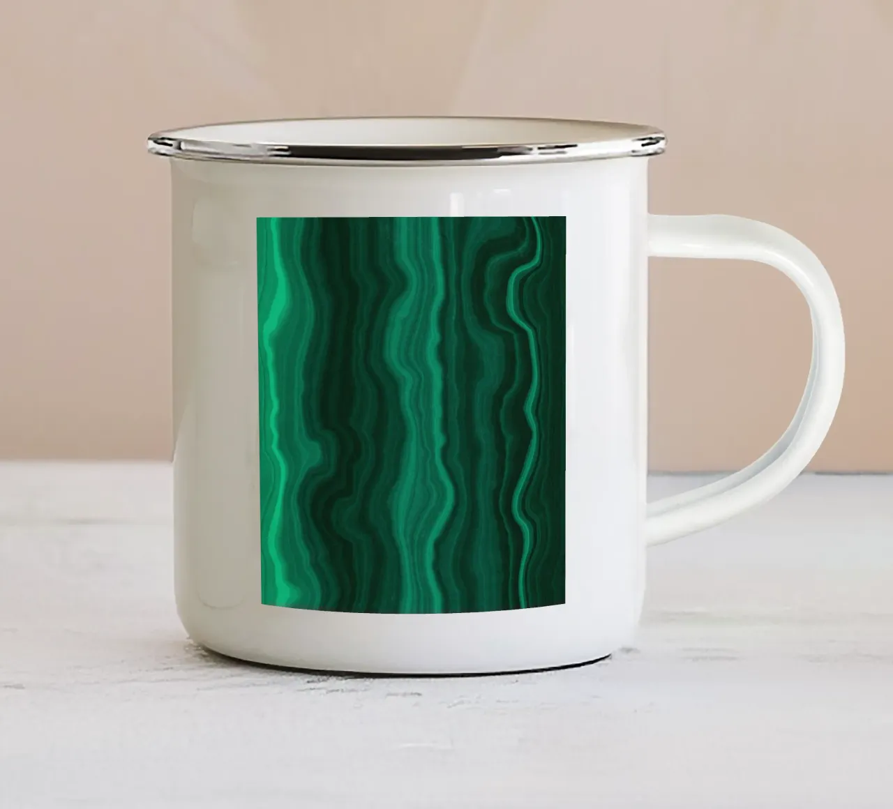 Malachite Texture 04 enamel mug by Gemstone Textures