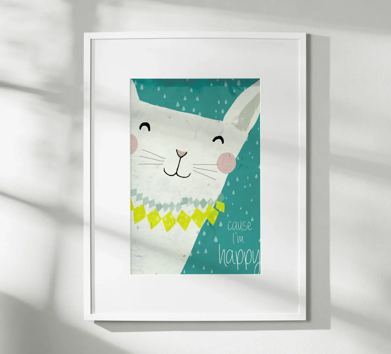 Because I'm Happy poster con telaio in legno da treechild