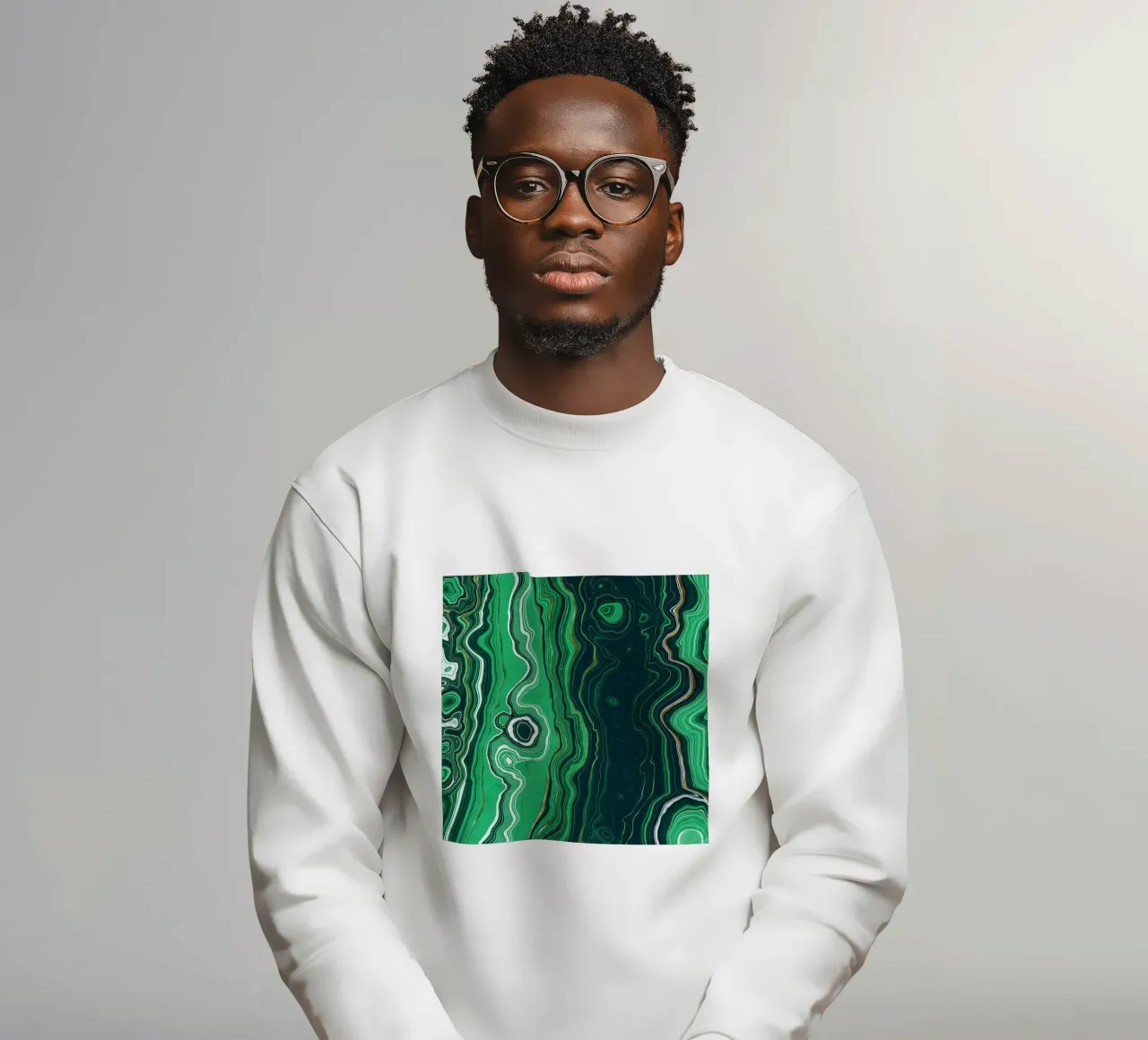 Malachit Textur 07 Sweatshirt von Gemstone Textures