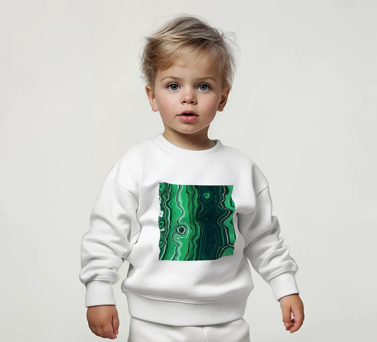Malachite Texture 07 baby sweatshirt by Gemstone Textures