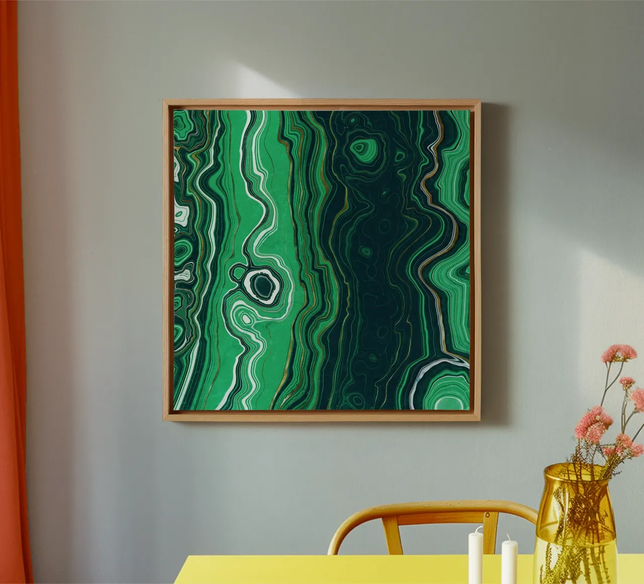 Texture malachite 07 tela con Cornice a cassetta da Gemstone Textures