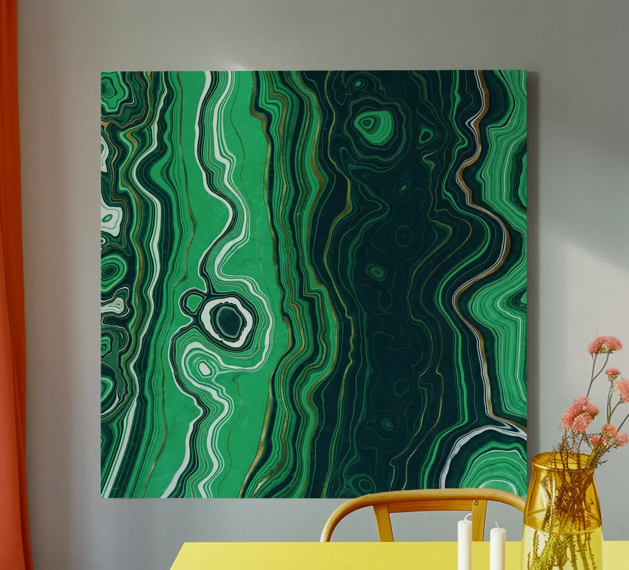 Texture malachite 07 tela con Cornice a cassetta da Gemstone Textures