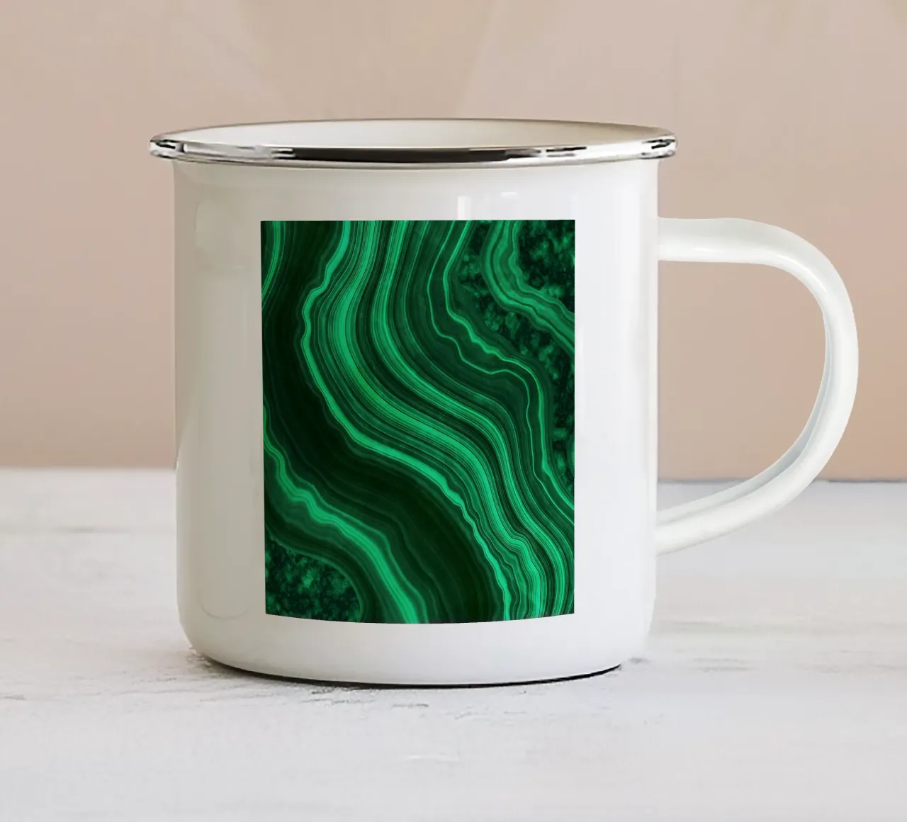 Malachite Texture 08 enamel mug by Gemstone Textures