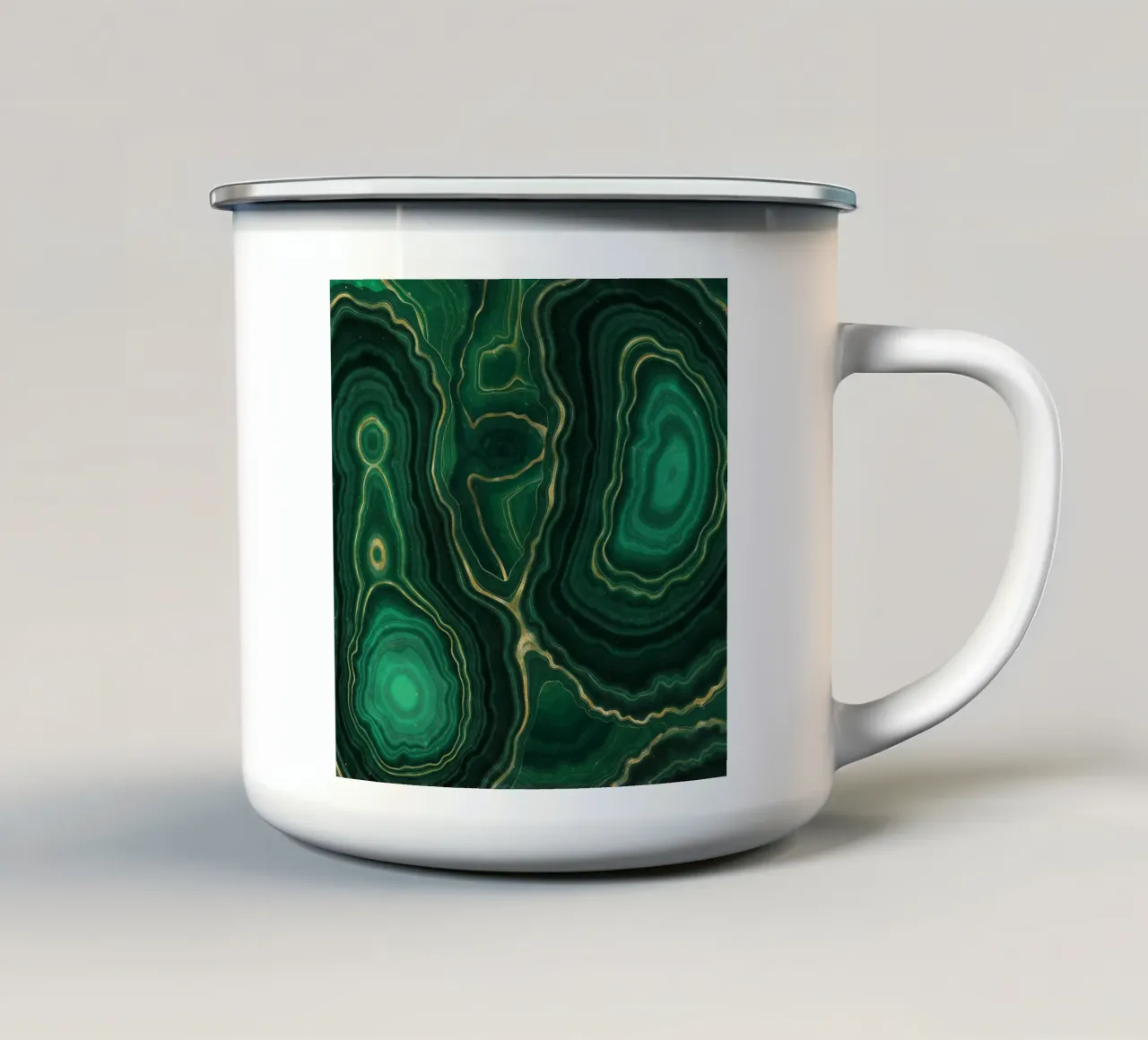 Malachite Texture 09 enamel mug by Gemstone Textures