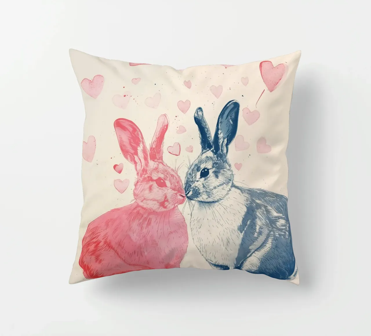 Stampa amore di coniglio cuscino da Cat Grafic Design