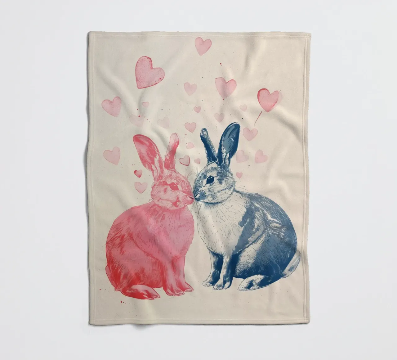 Hasen Liebe Print Fleecedecke von Cat Grafic Design
