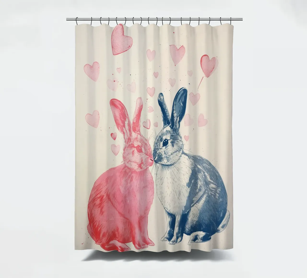 Hasen Liebe Print Duschvorhang von Cat Grafic Design