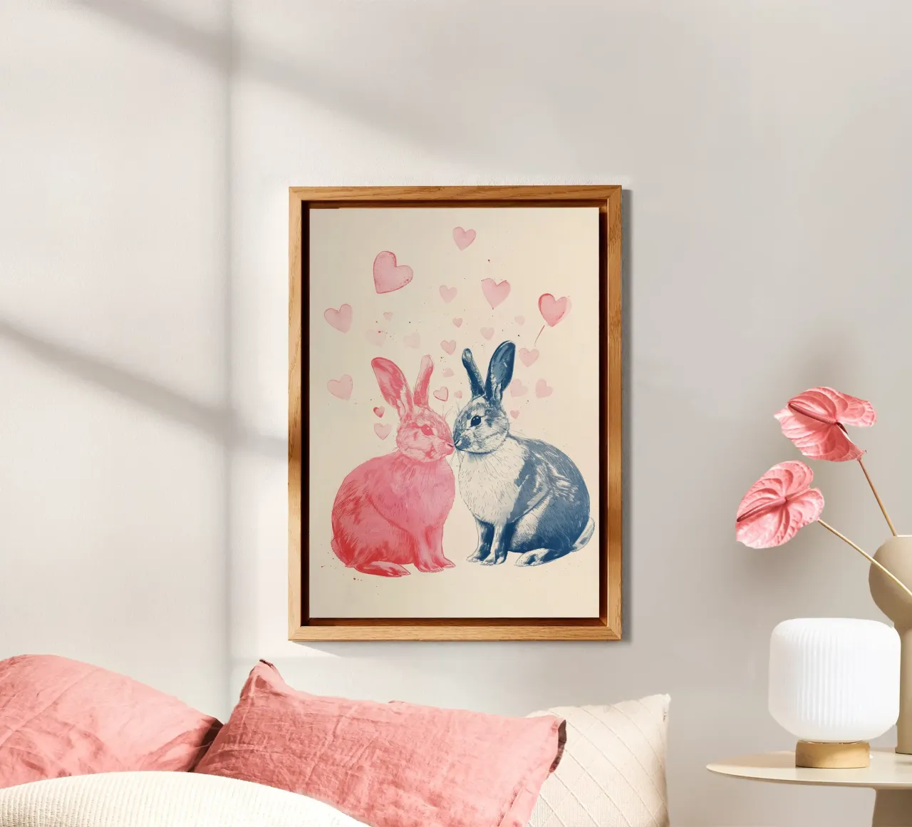Stampa amore di coniglio alluminio dibond da Cat Grafic Design