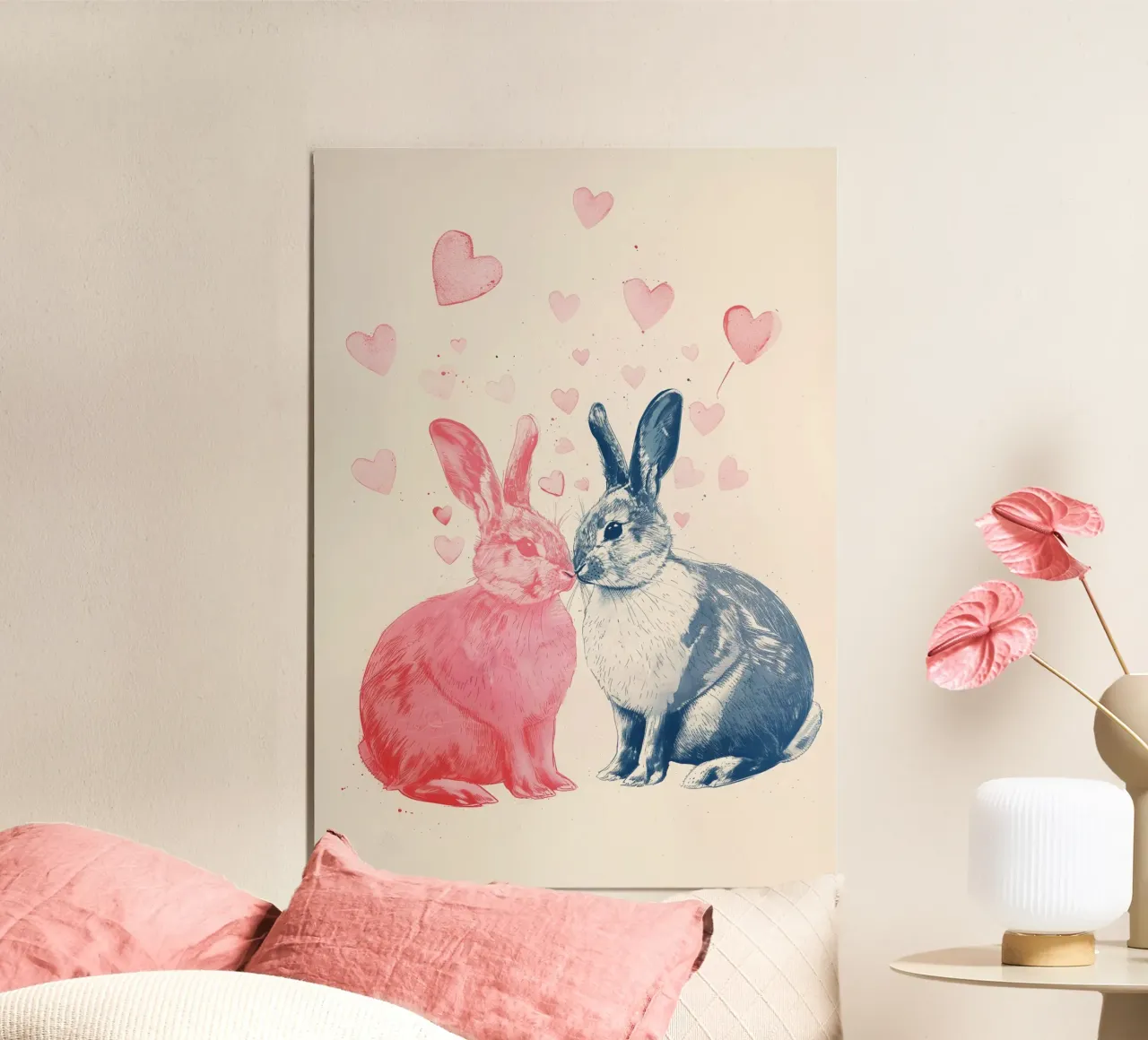 Stampa amore di coniglio alluminio dibond da Cat Grafic Design