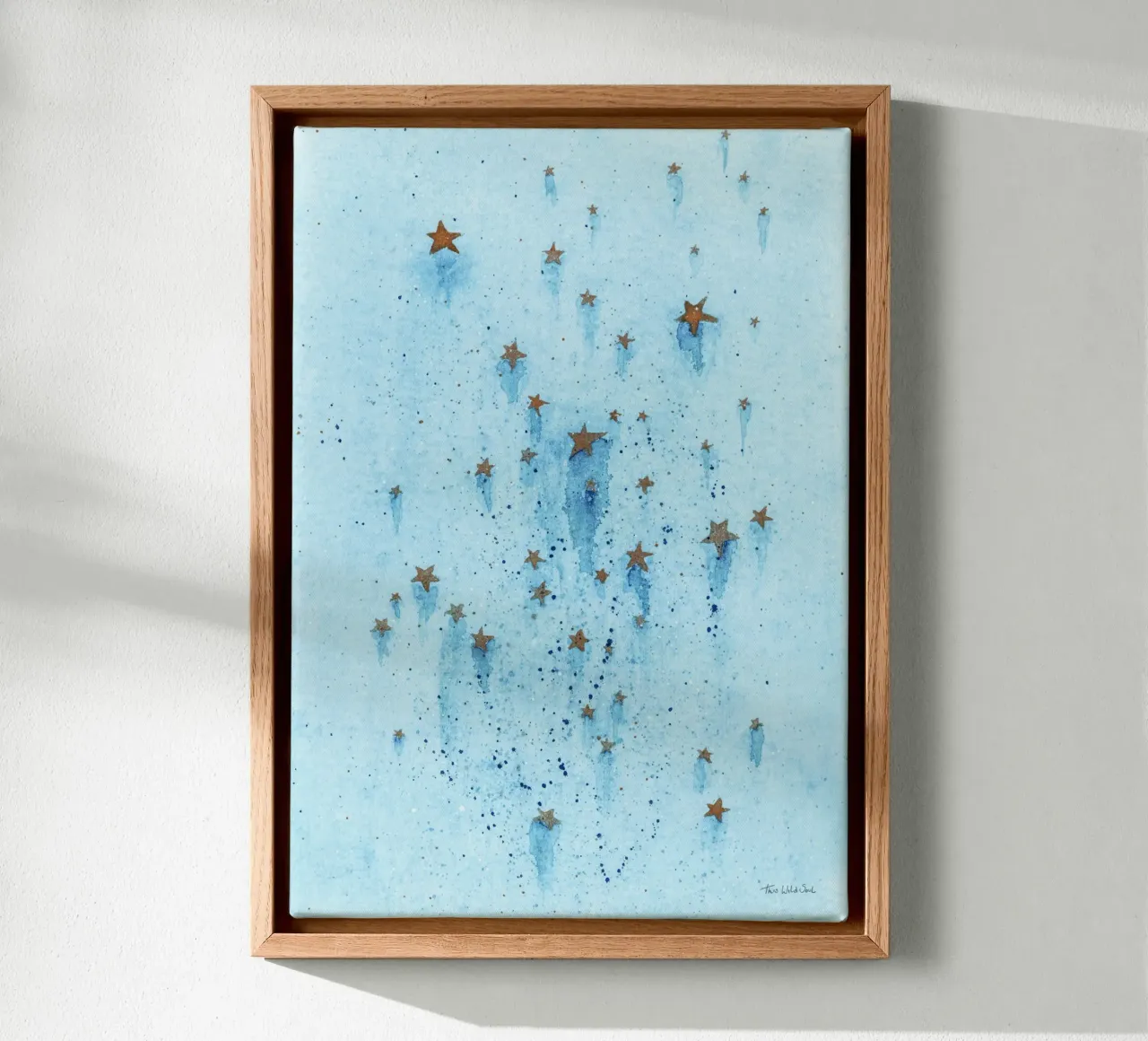 Stelle blu e oro Illustrazione ad acquerello tela con Cornice a cassetta da This Wild Soul - Illustration