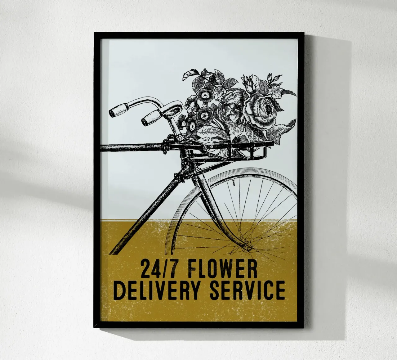 Flower Delivery Service poster met kunststof frame van lazydaypaper