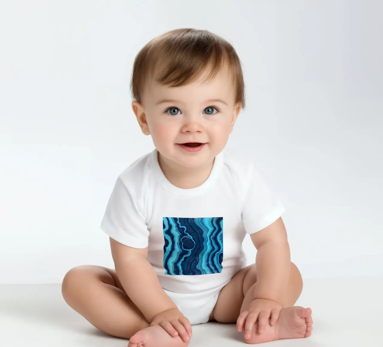 Texture agata blu 03 body neonato maniche corte da Gemstone Textures