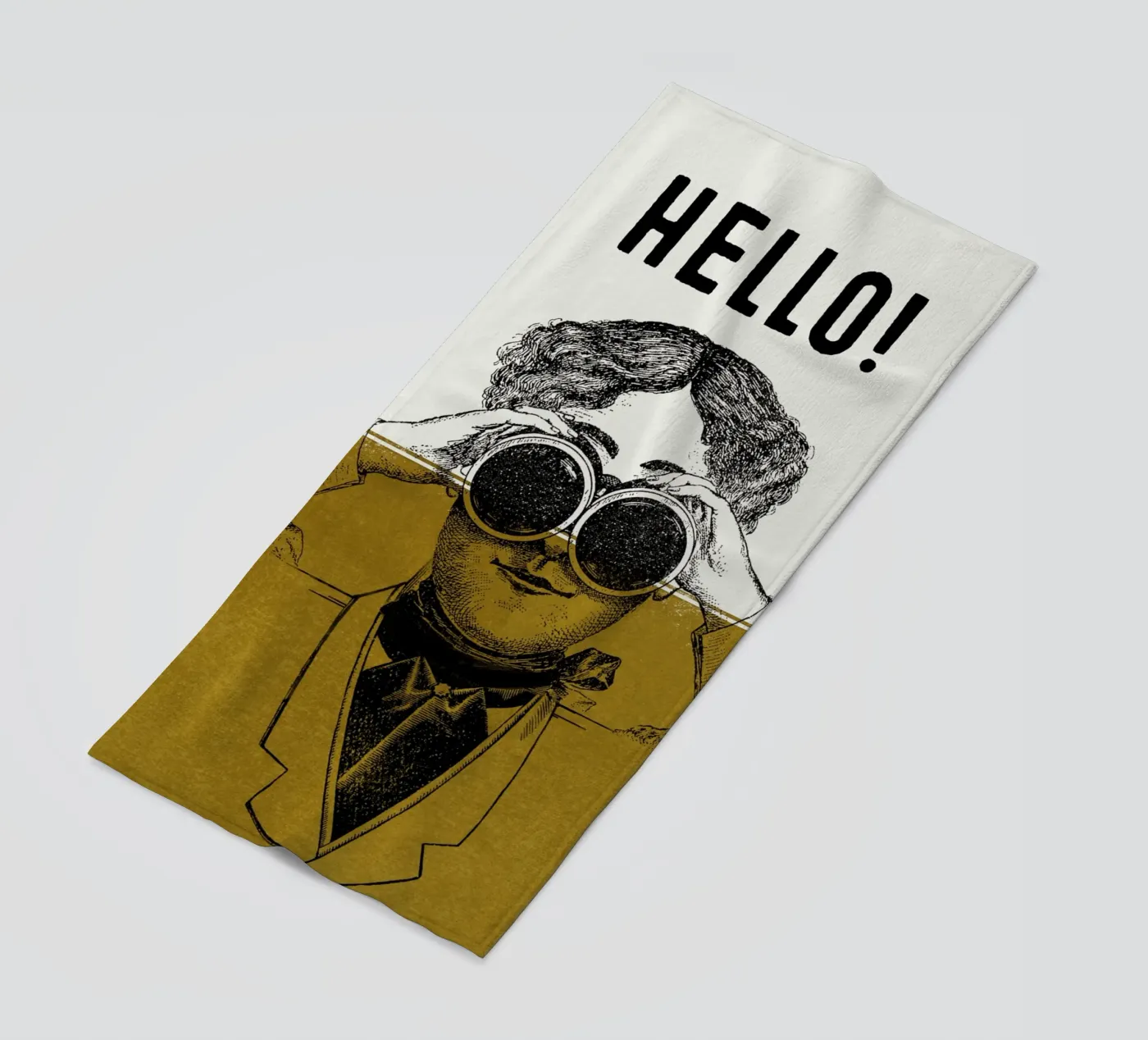 Hello beach towel by lazydaypaper