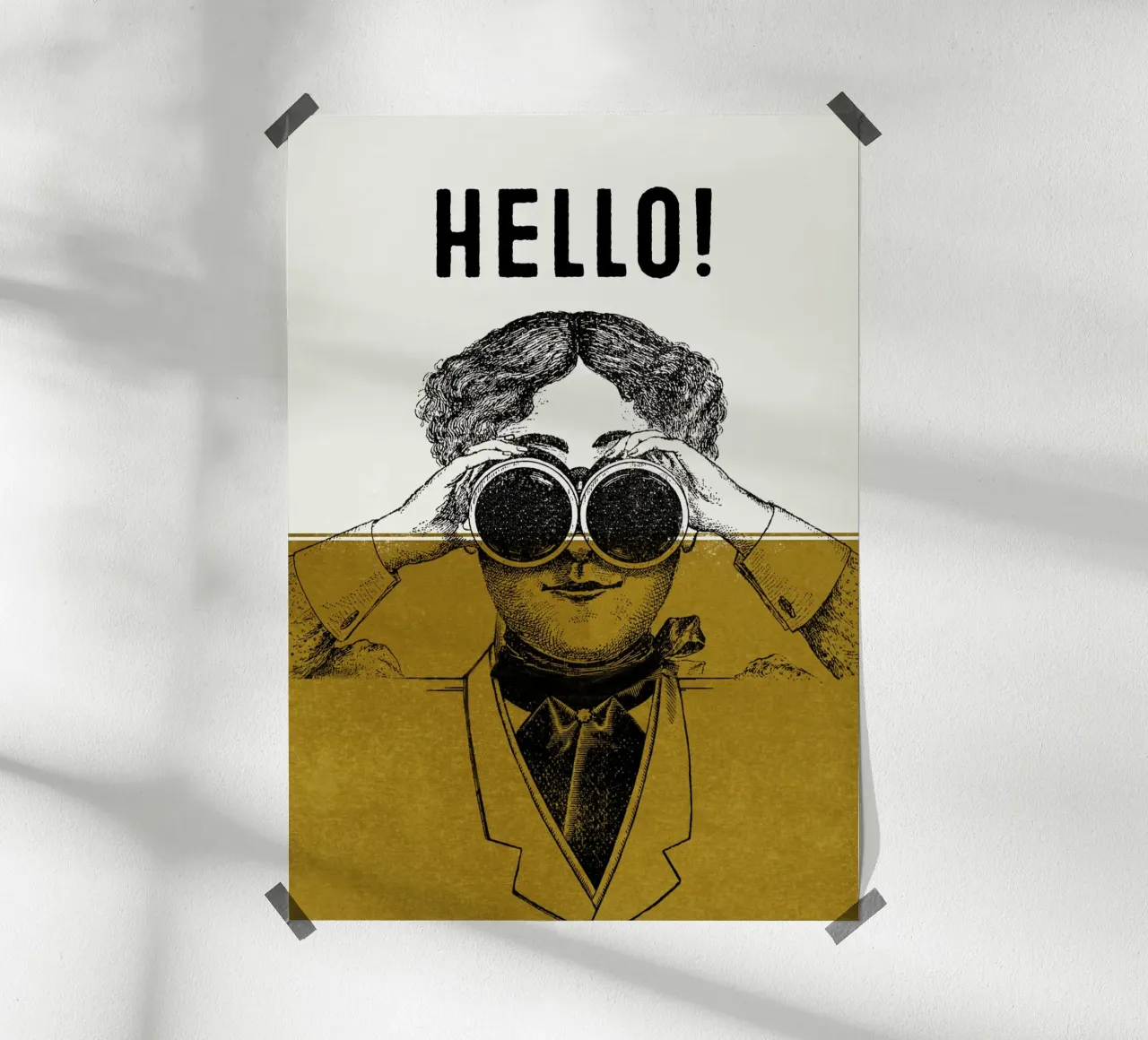 Hello poster con telaio in legno da lazydaypaper