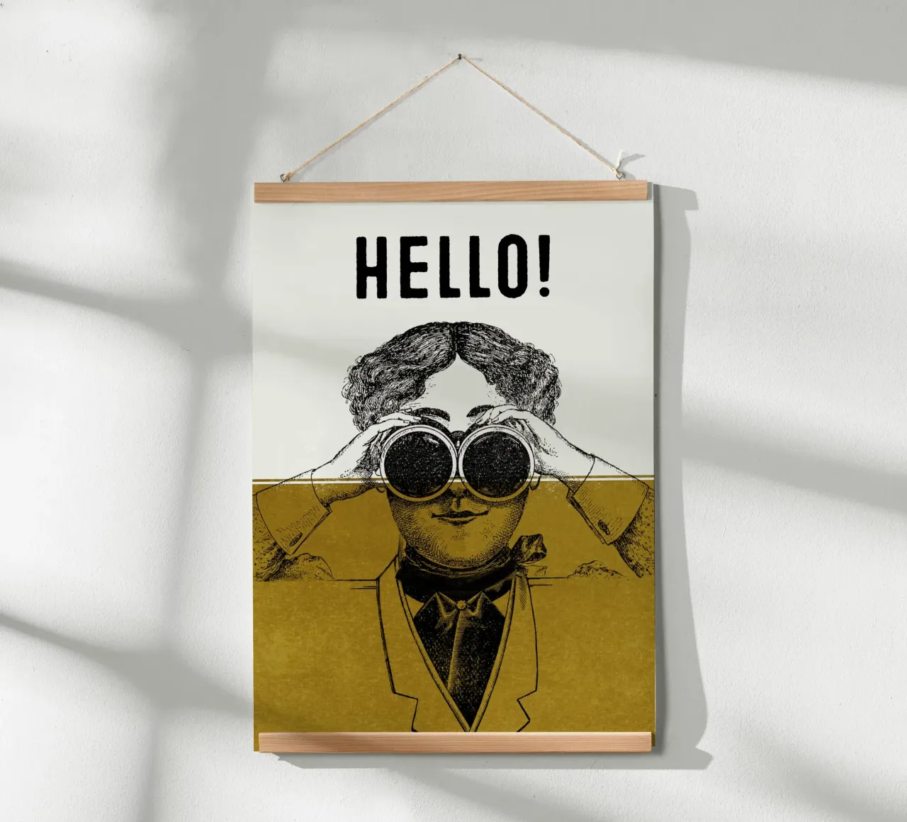 Hello poster con telaio in legno da lazydaypaper