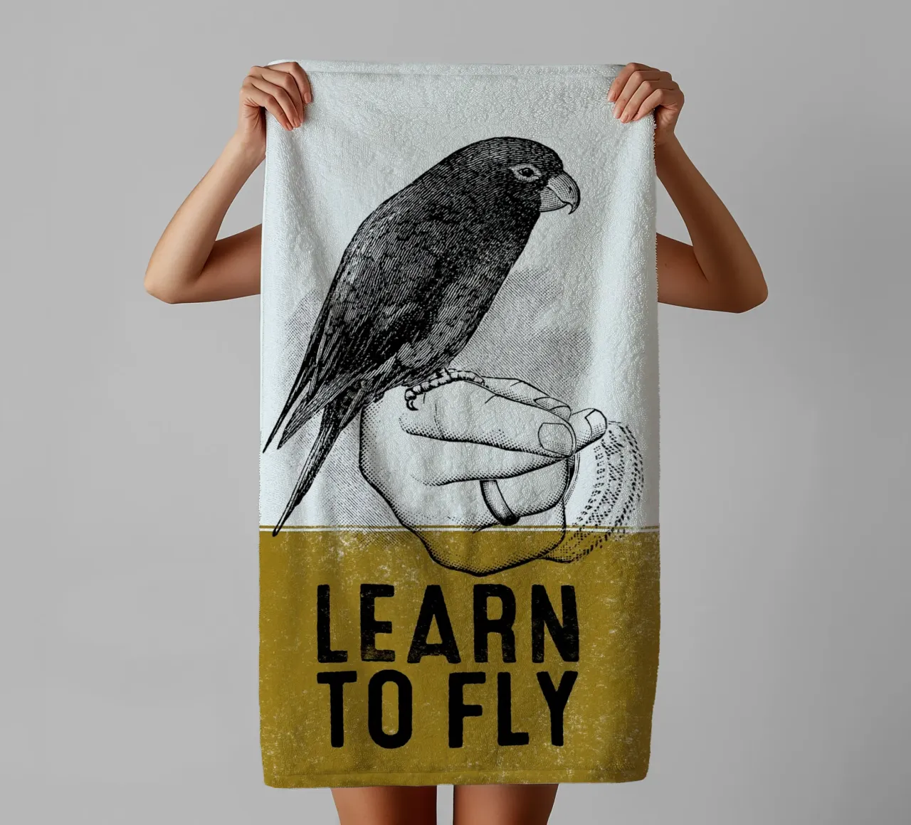 Learn To Fly asciugamano da bagno da lazydaypaper
