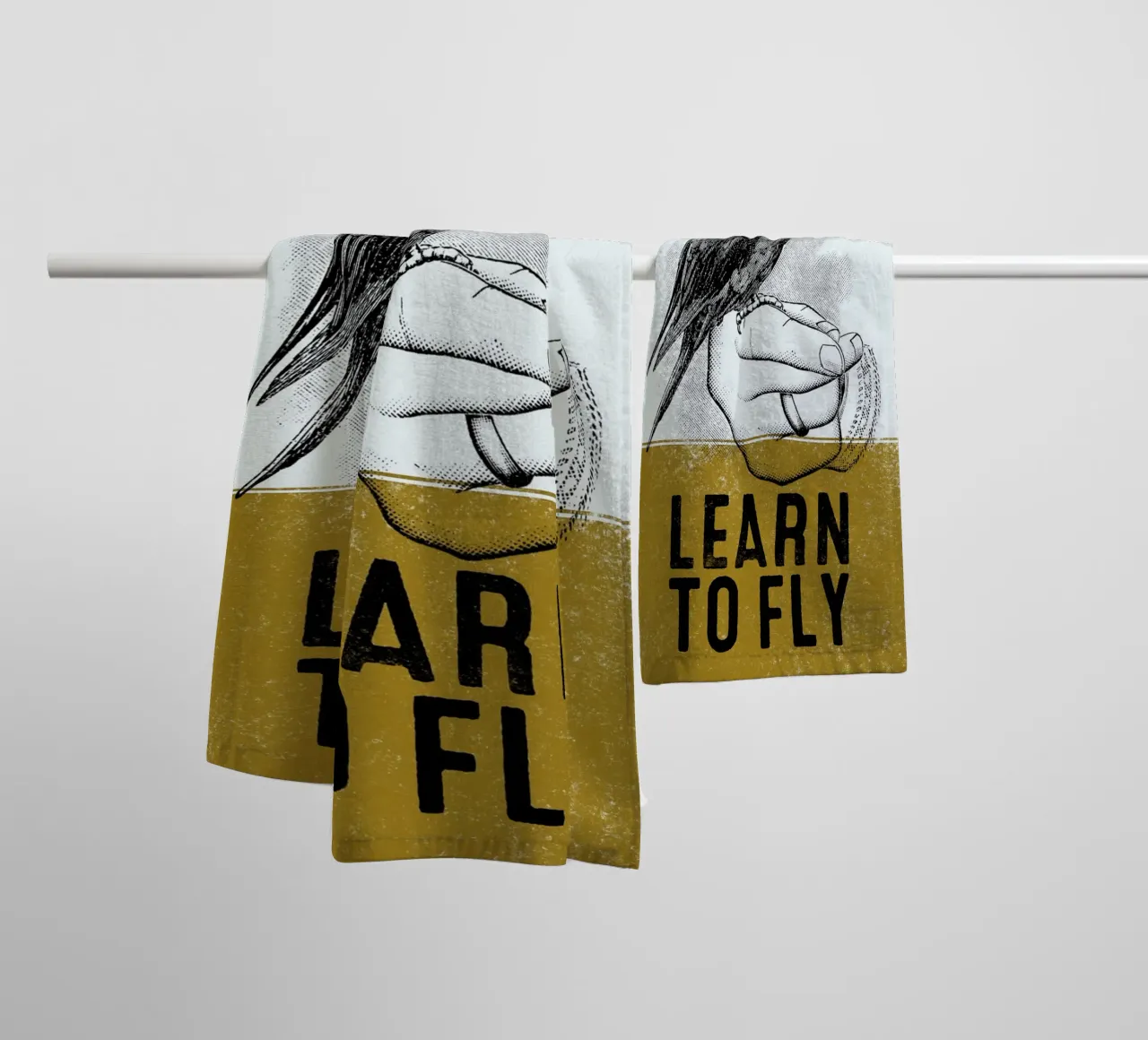 Learn To Fly asciugamano da bagno da lazydaypaper