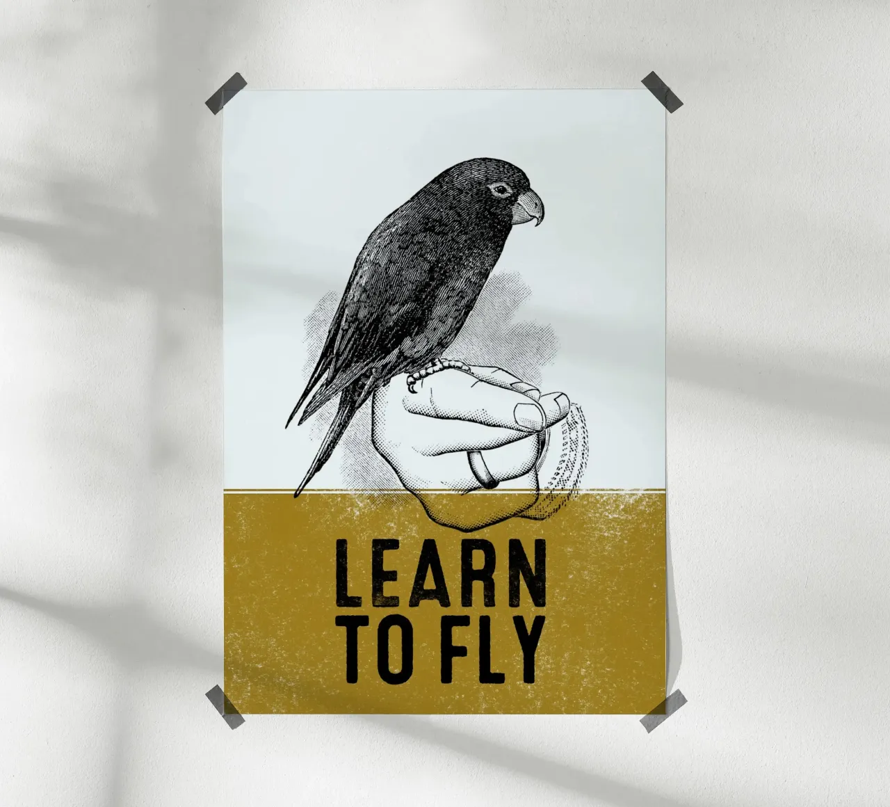 Learn To Fly poster con telaio in alluminio da lazydaypaper