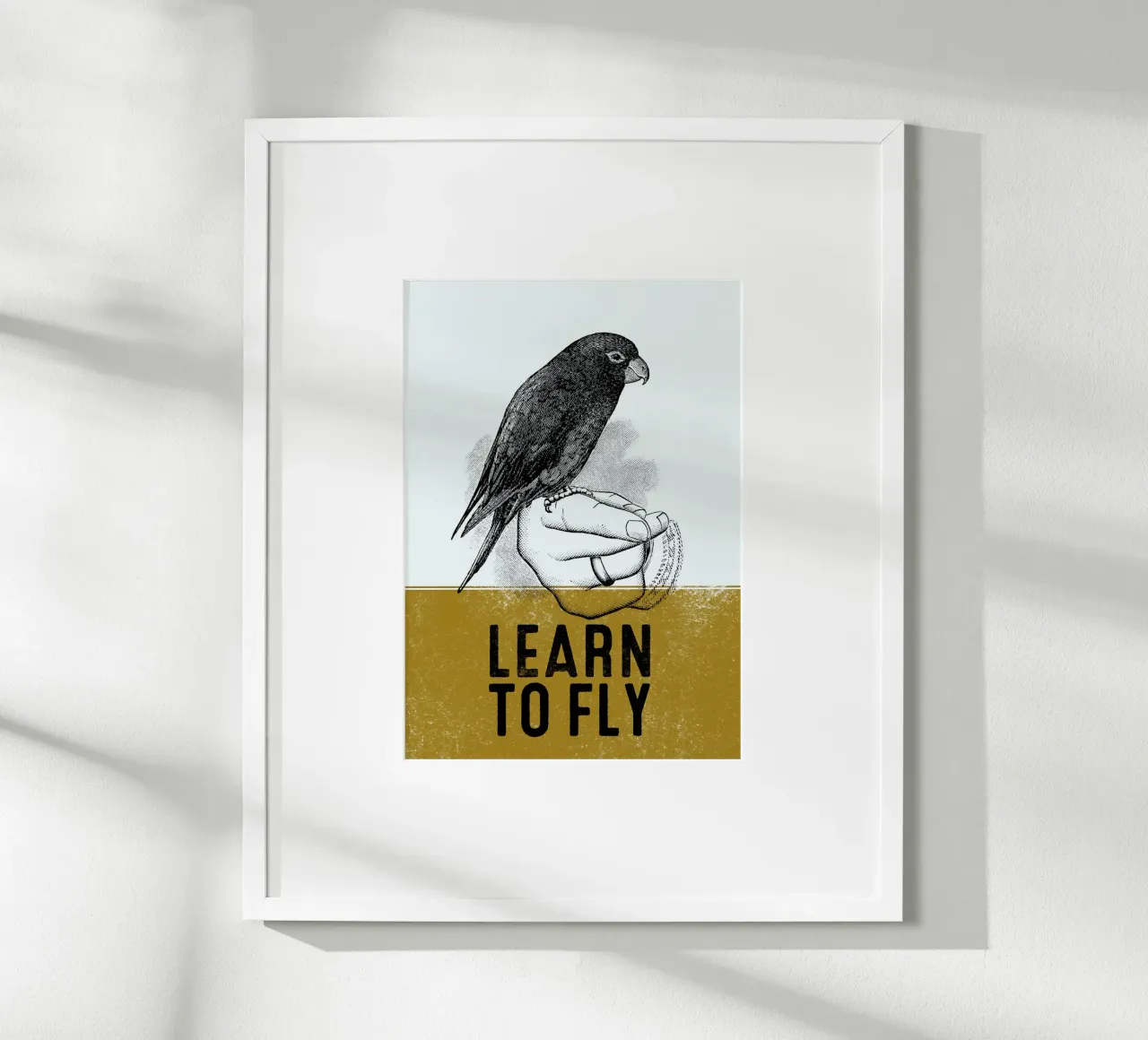 Learn To Fly poster con telaio in alluminio da lazydaypaper