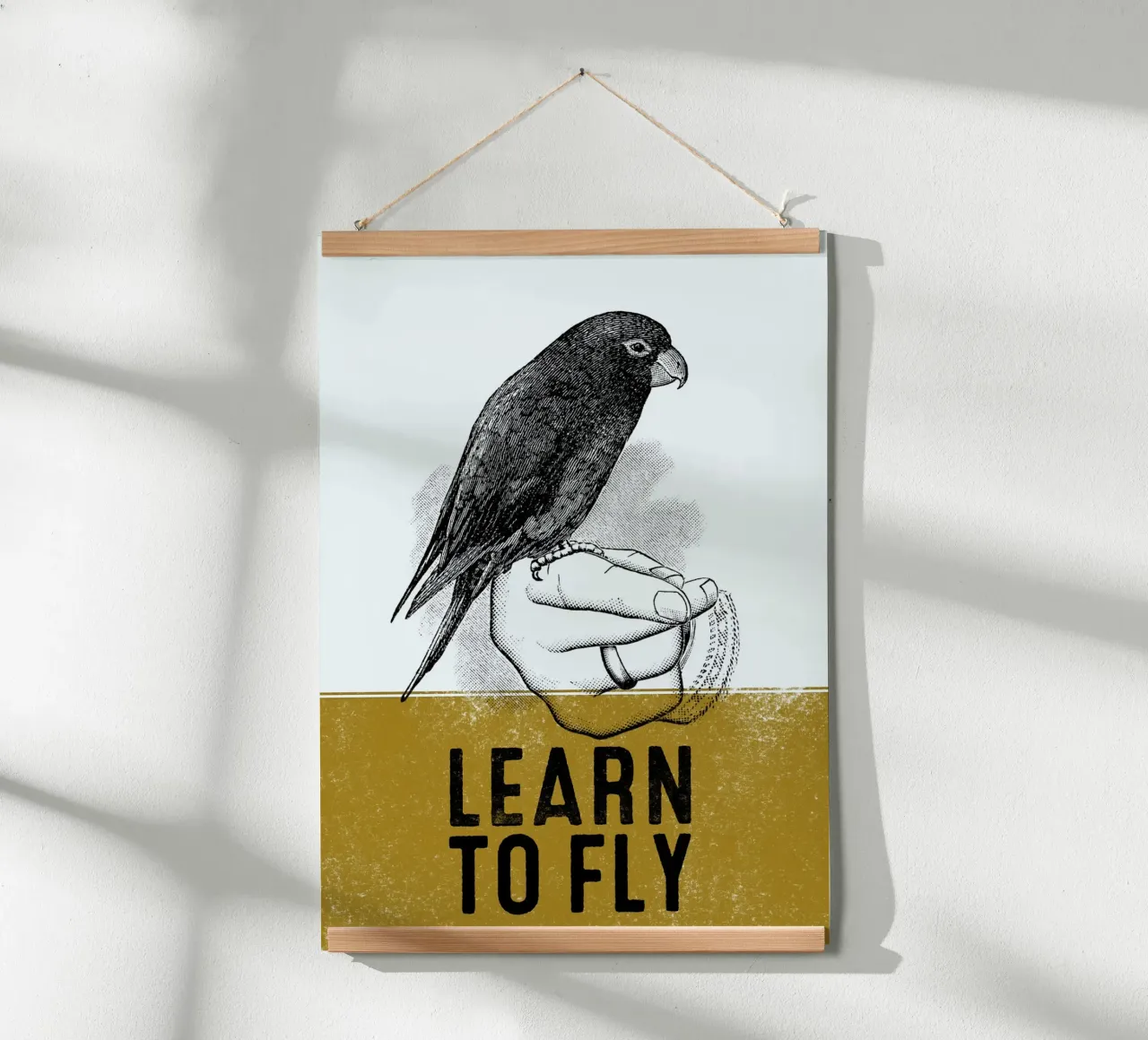 Learn To Fly poster con telaio in alluminio da lazydaypaper