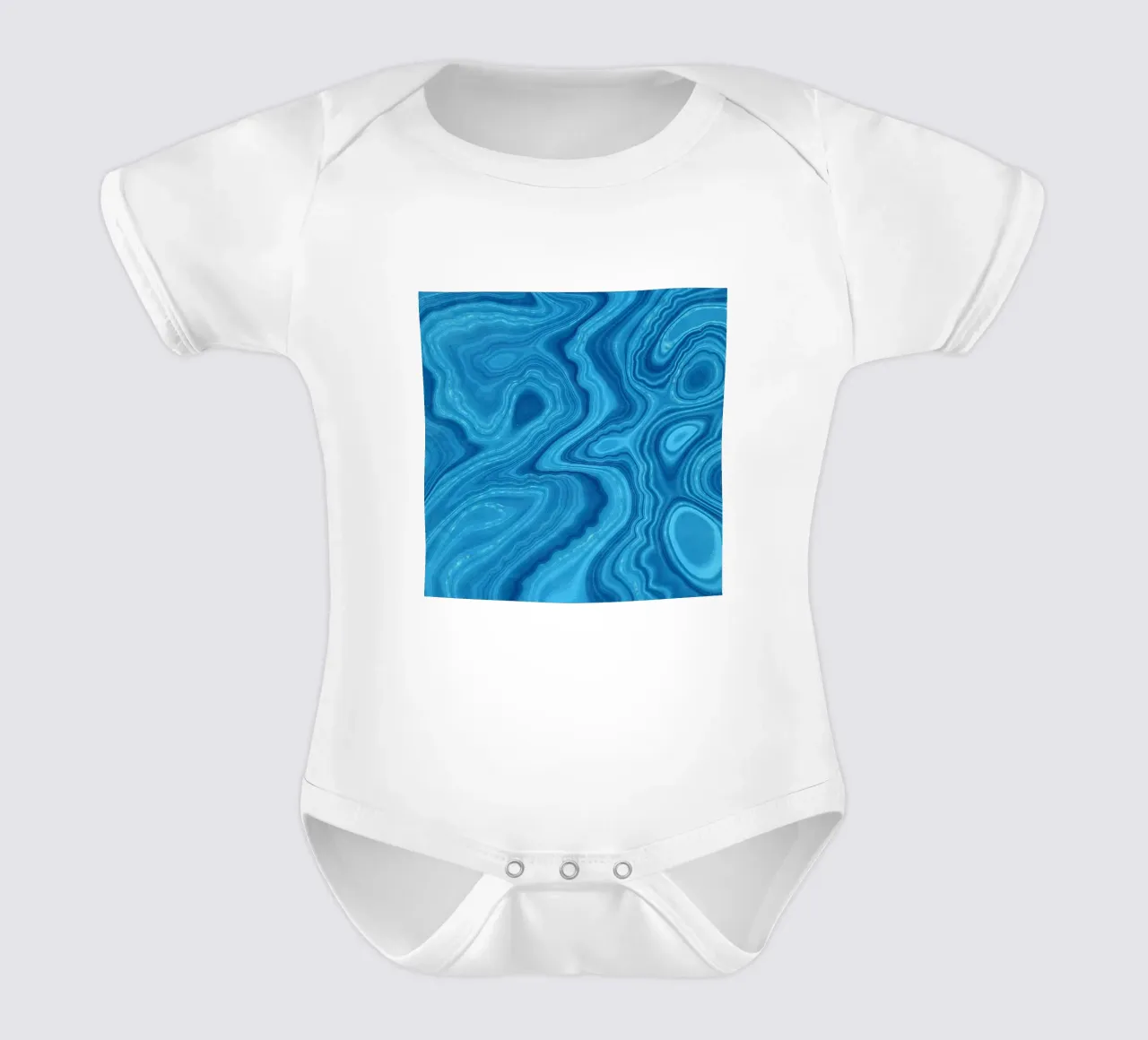 Blauer Achat Textur 07 Kurzarm Babybody von Gemstone Textures
