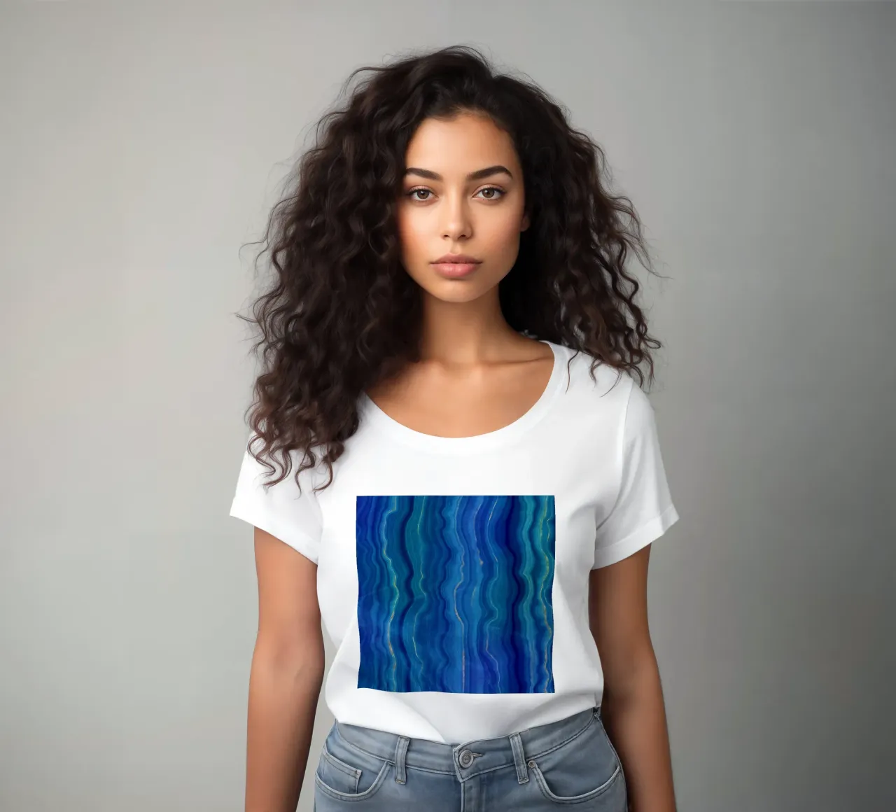 Texture agata blu 09 t-shirt da donna da Gemstone Textures