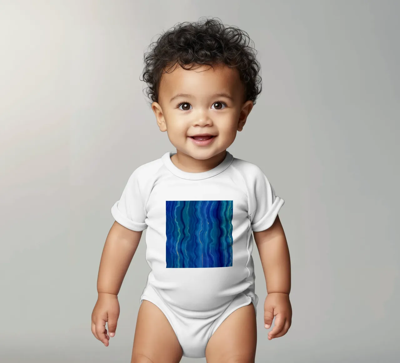 Texture agata blu 09 body neonato maniche corte da Gemstone Textures