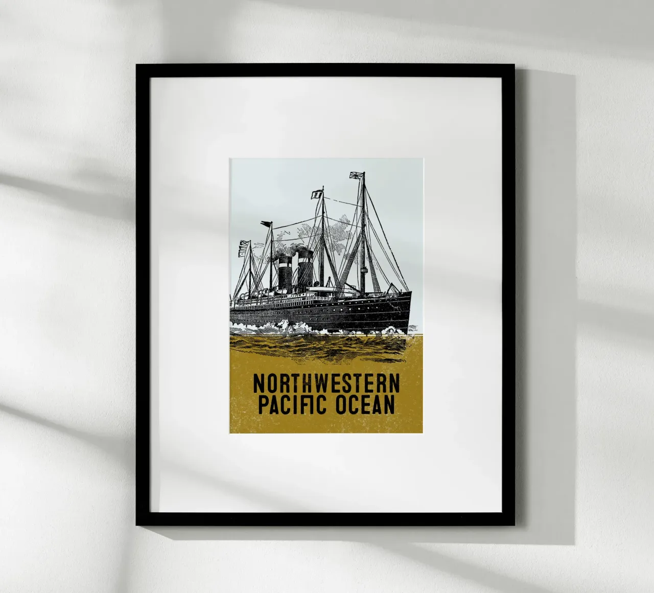 Northwestern Pacific Ocean poster con telaio in plastica da lazydaypaper