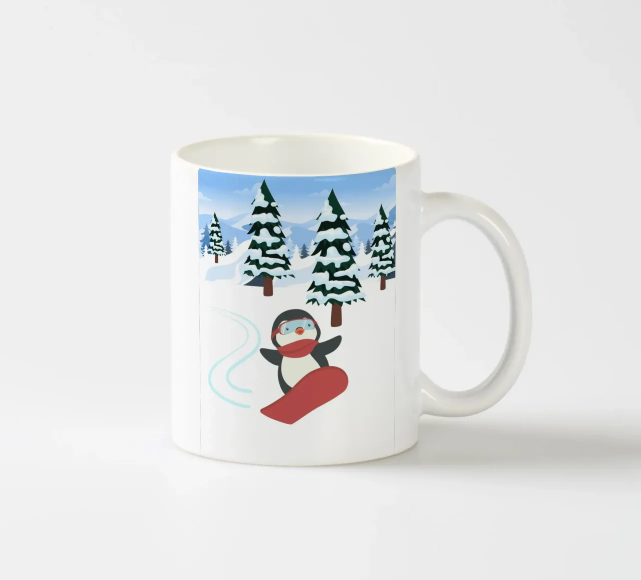 Pinguino da snowboard tazza in ceramica da FABOArt