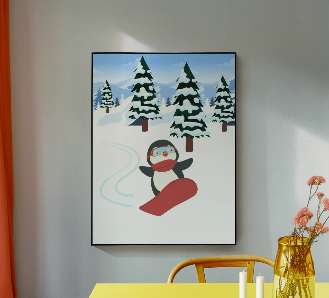 Pinguino da snowboard plexiglass da FABOArt