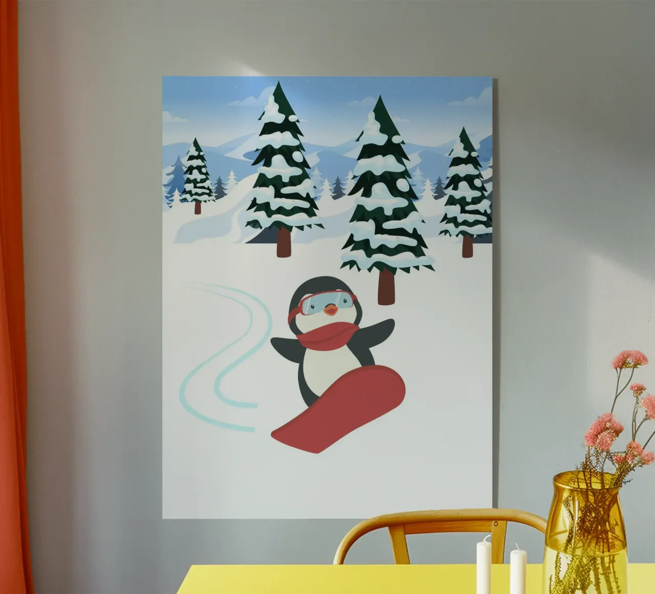 Pinguino da snowboard plexiglass da FABOArt