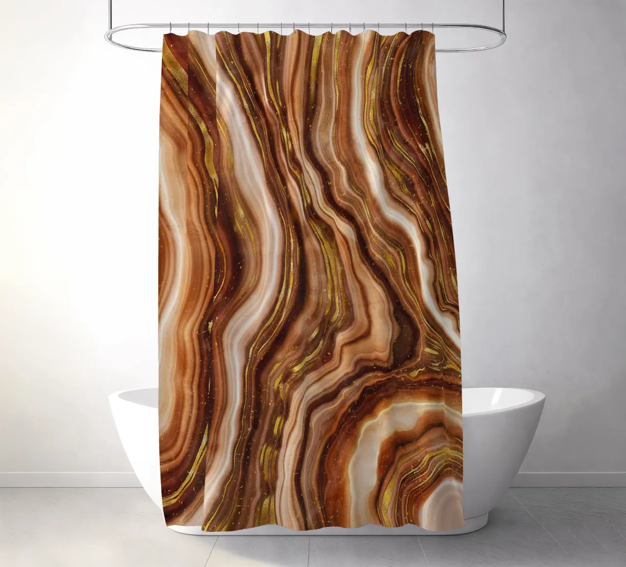 Goldener Achat Textur 04 Duschvorhang von Gemstone Textures