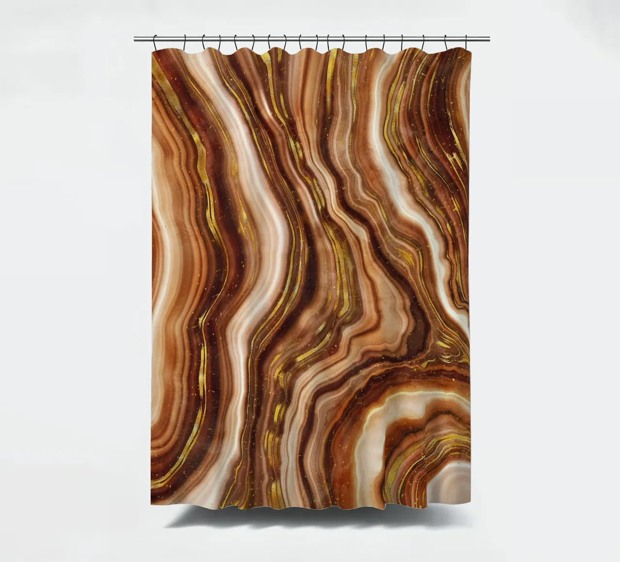 Goldener Achat Textur 04 Duschvorhang von Gemstone Textures